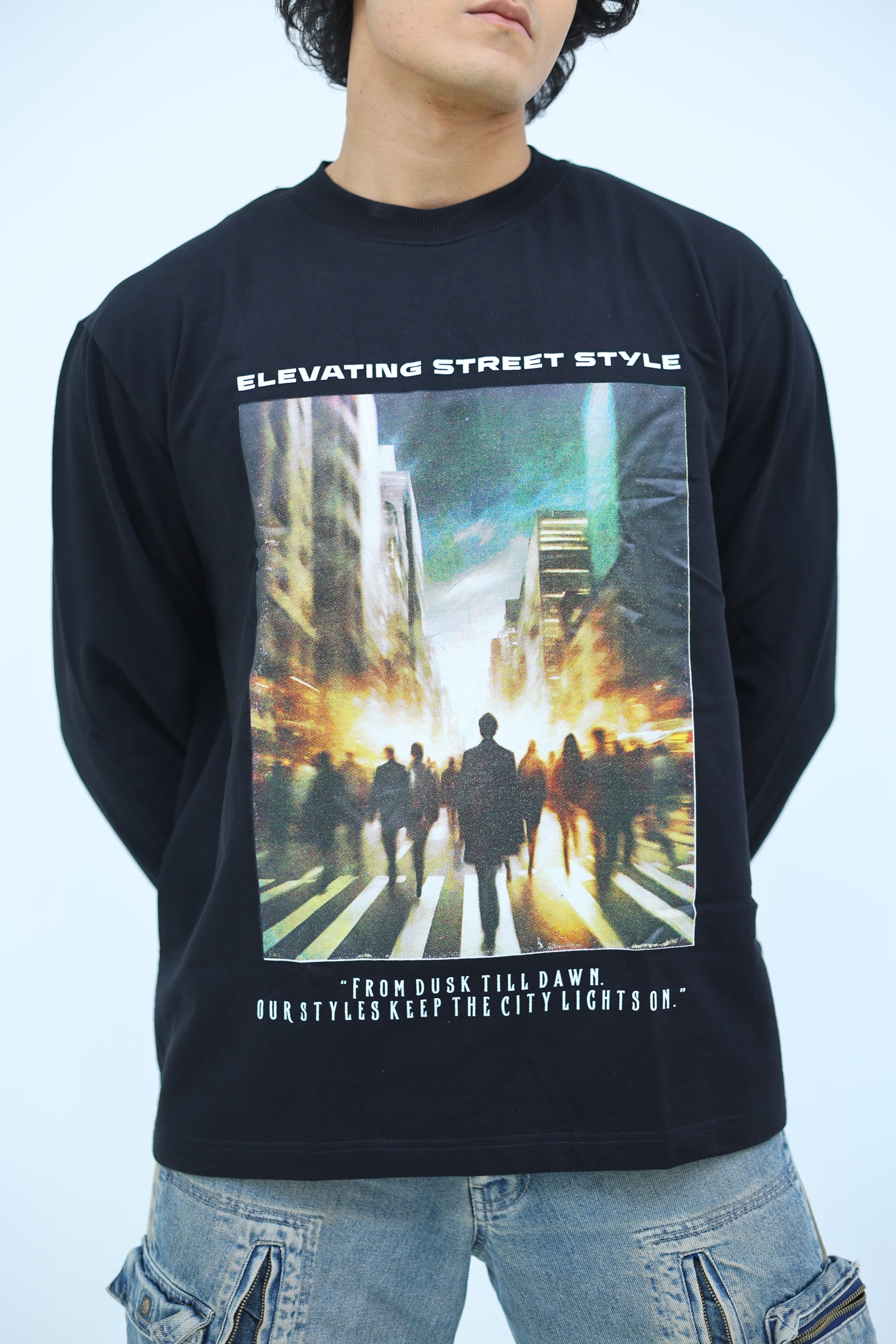 Oversized Fit Printed Jersey Top