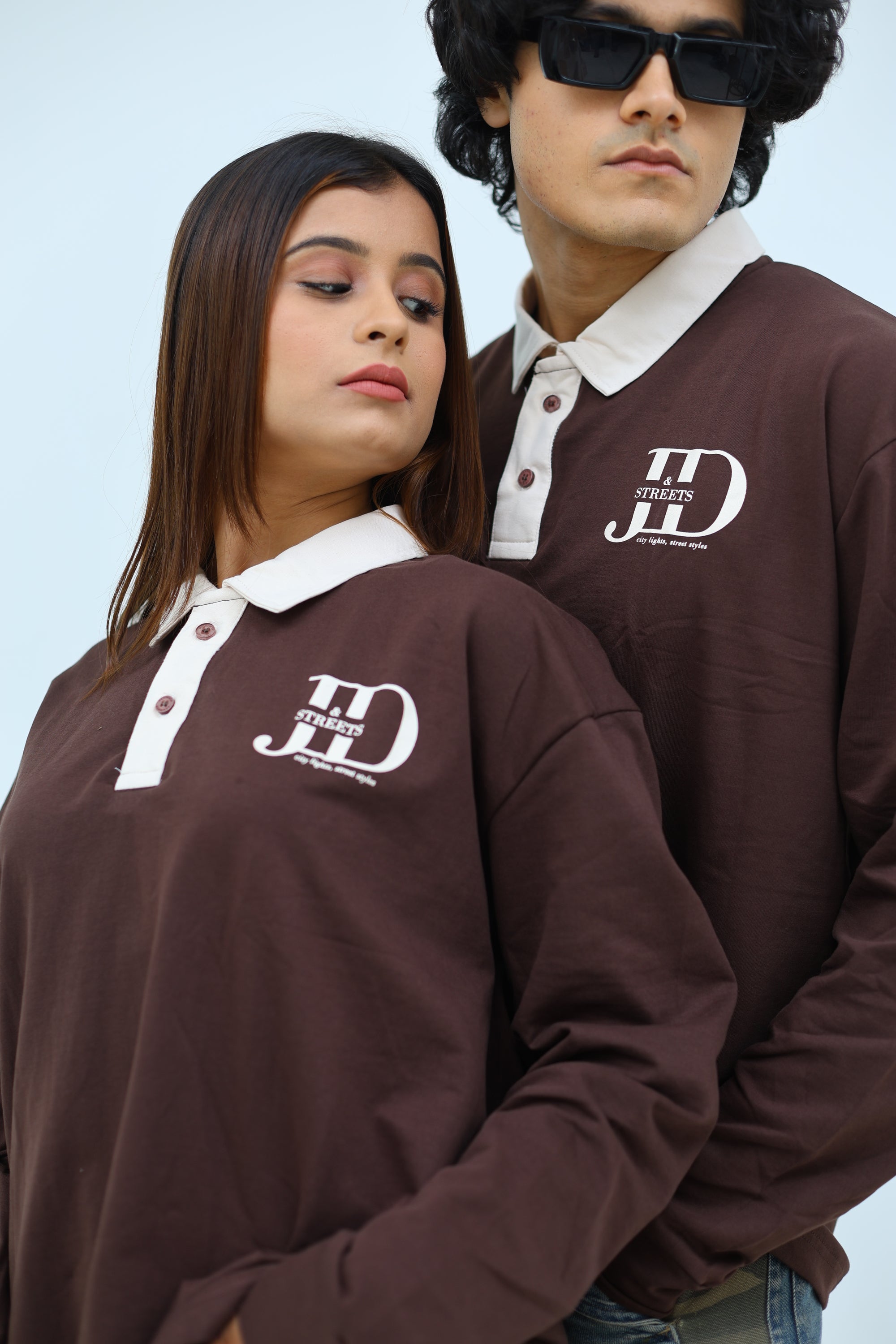 Oversized jersey polo t-shirt