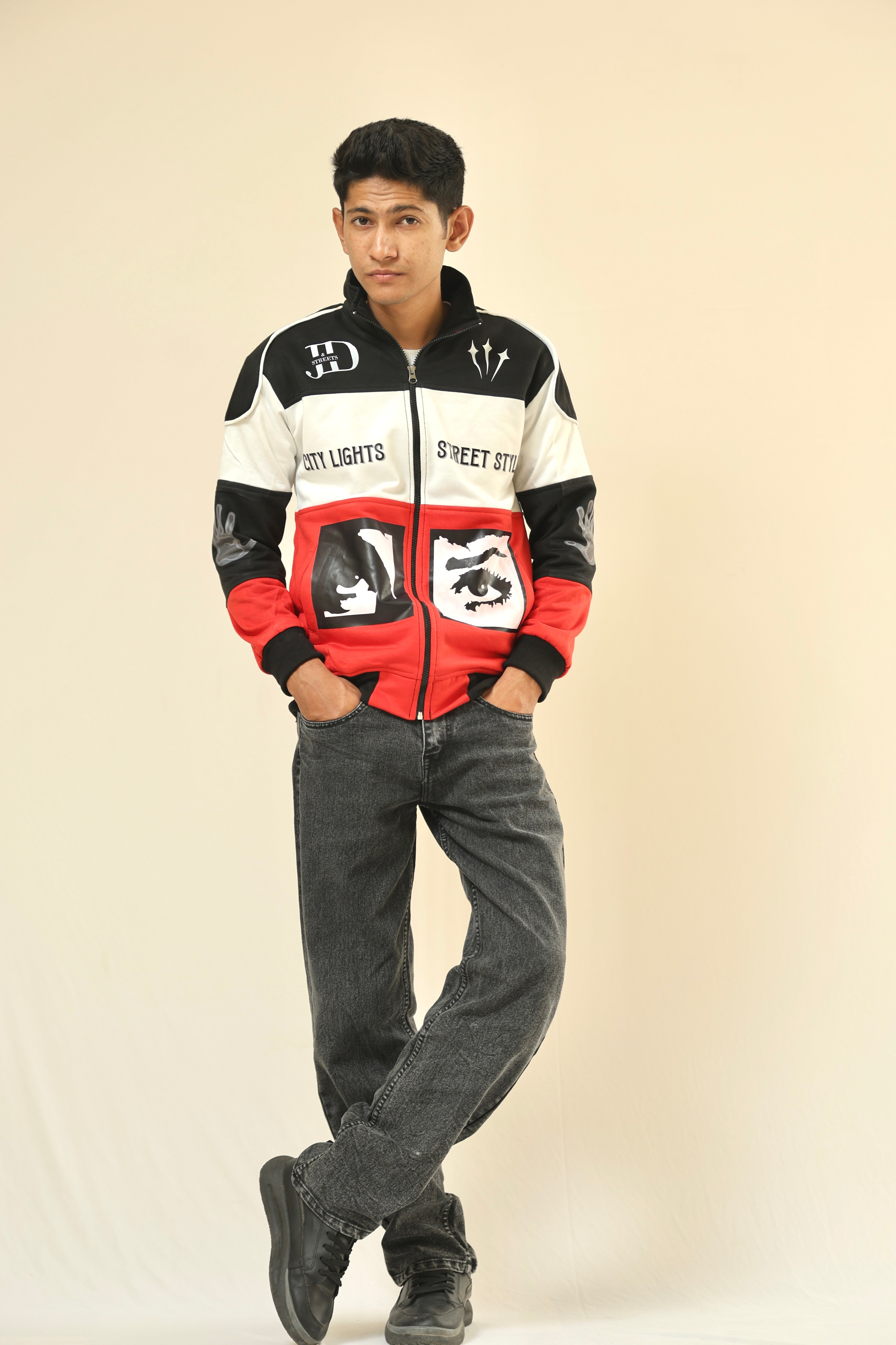 Full Sleeve Colorblock Retro Jacket