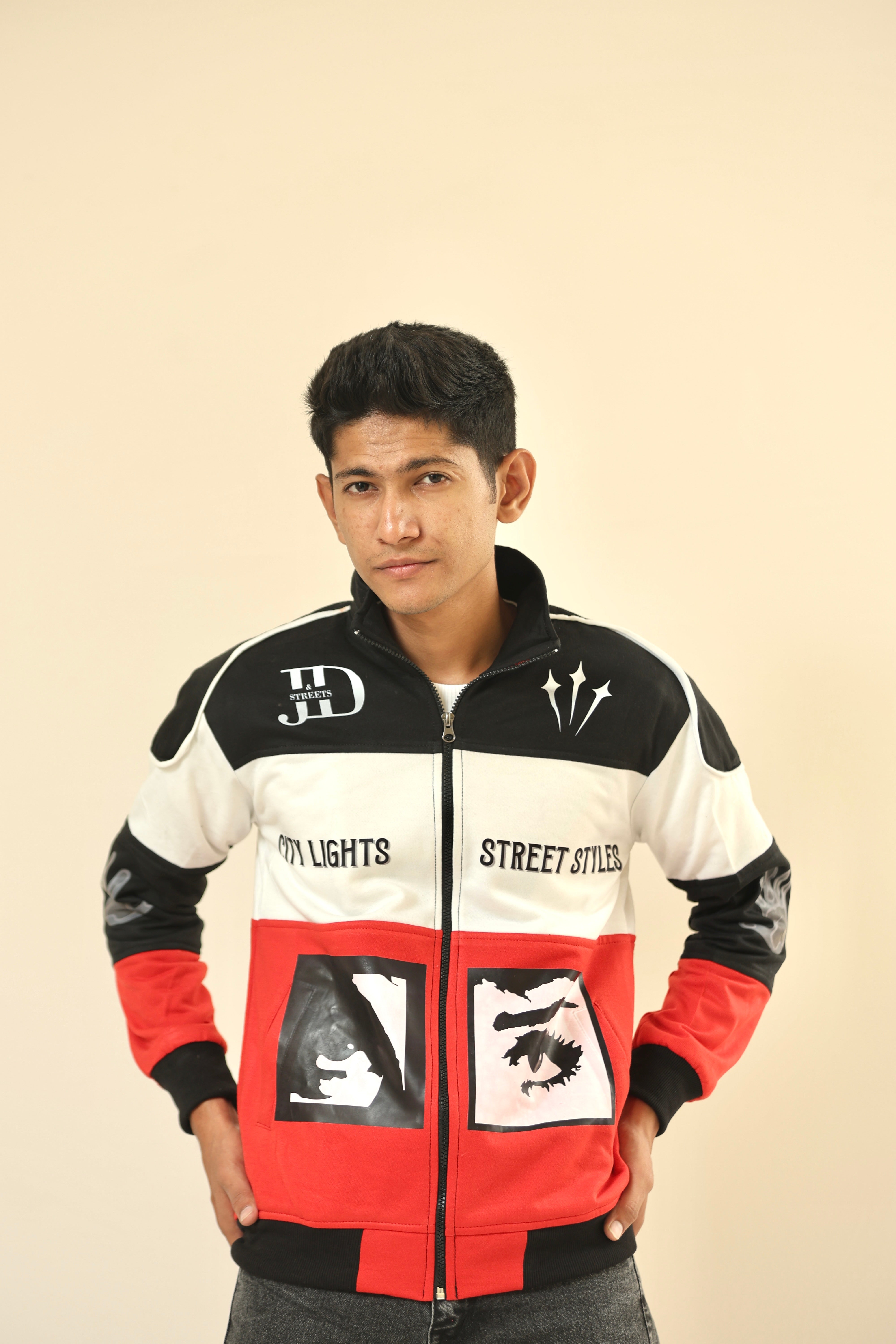 Full Sleeve Colorblock Retro Jacket